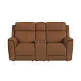 Mustang P3 Loveseat with Console in Aline Butternut - Tampa Furniture Outlet