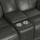 Mustang P3 Loveseat with Console in Aline Anthracite - Tampa Furniture Outlet