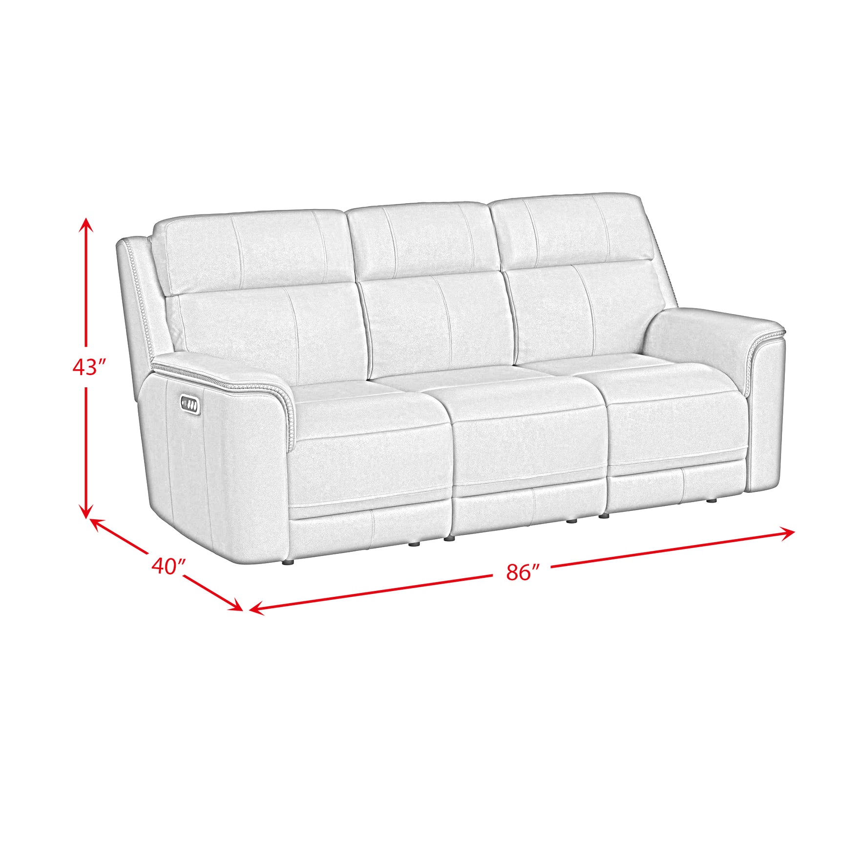 Mustang P3 Sofa with DDT, Wireless Charger in Aline Butternut