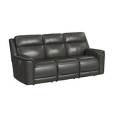 Mustang P3 Sofa with DDT, Wireless Chargerin Aline Anthracite - Tampa Furniture Outlet