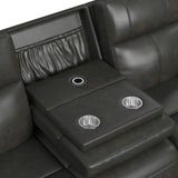Mustang P3 Sofa with DDT, Wireless Chargerin Aline Anthracite - Tampa Furniture Outlet