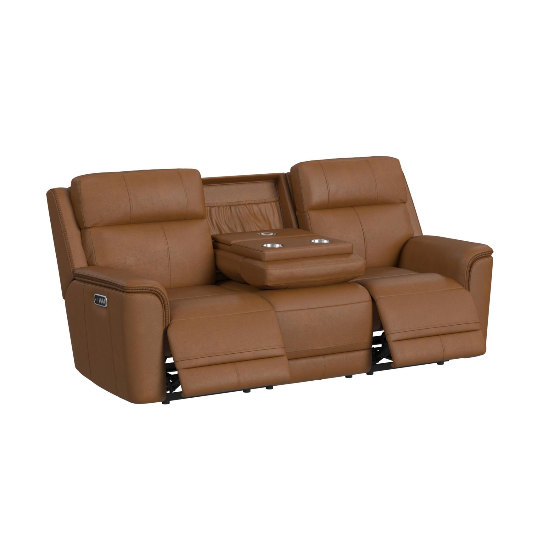 Mustang P3 Sofa with DDT, Wireless Charger in Aline Butternut - Tampa Furniture Outlet