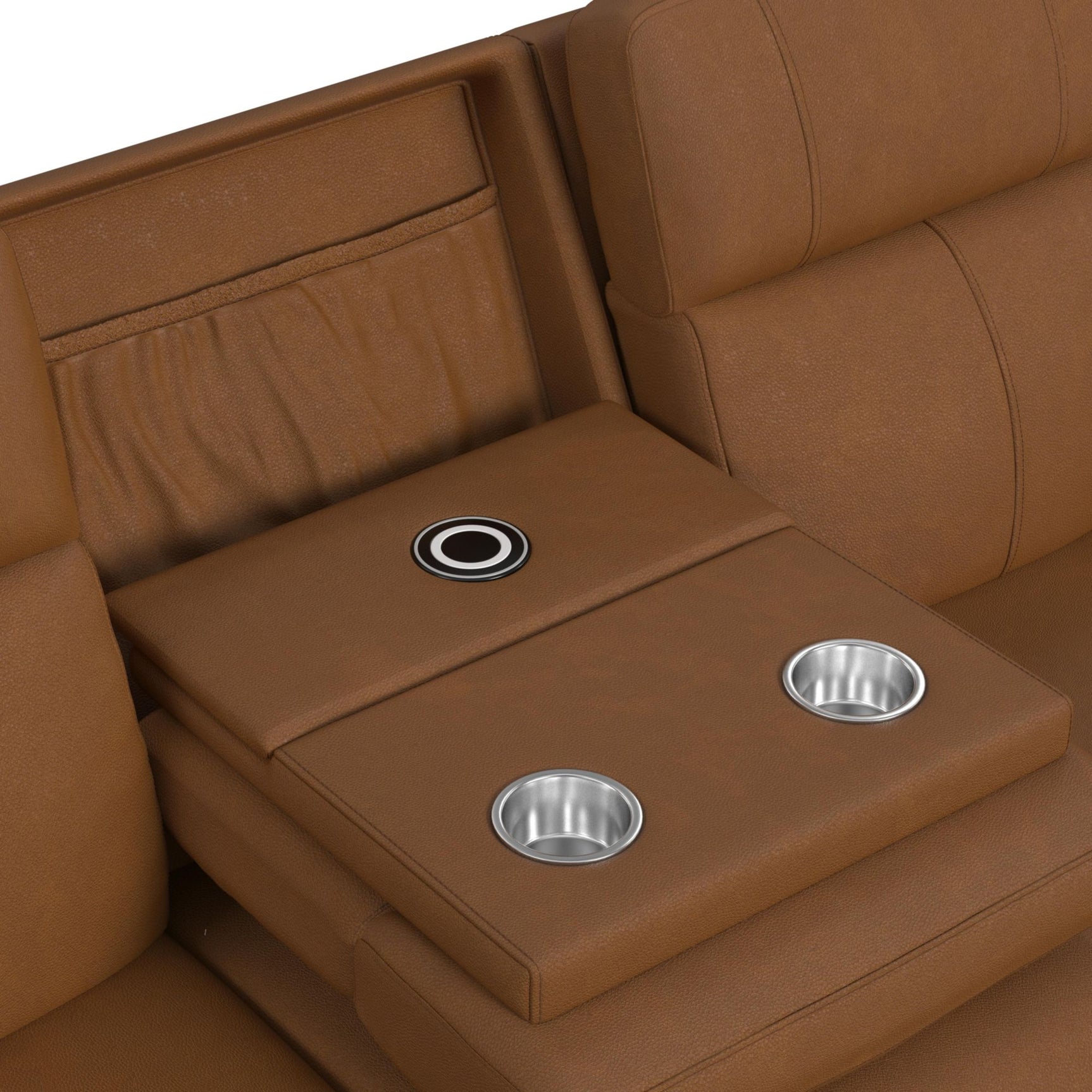 Mustang P3 Sofa with DDT, Wireless Charger in Aline Butternut - Tampa Furniture Outlet