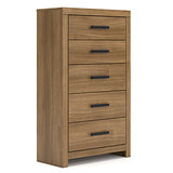 Tampa Furniture Outlet - Ashley Furniture - Broachmyn Bedroom - Five Drawer Chest / Auburn - PCB1116-46