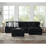 Nightfall Storage Ottoman in Grand Cord Black - Tampa Furniture Outlet