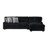 Nightfall RHF Chaise in Grand Cord Black with 1 Pillow 20" - Tampa Furniture Outlet