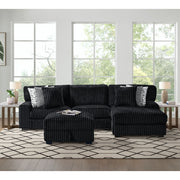 Nightfall Storage Ottoman in Grand Cord Black – SKU U-16570-10473-000 | Elements