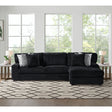 Nightfall RHF Chaise in Grand Cord Black with 2 self Pillows 20" – SKU U-16570-10473-157 | Elements