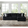 Nightfall RHF Chaise in Grand Cord Black with 2 self Pillows 20" – SKU U-16570-10473-157 | Elements