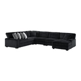 Nightfall Wedge in Grand Cord Black with 1 Pillow 20" - Tampa Furniture Outlet