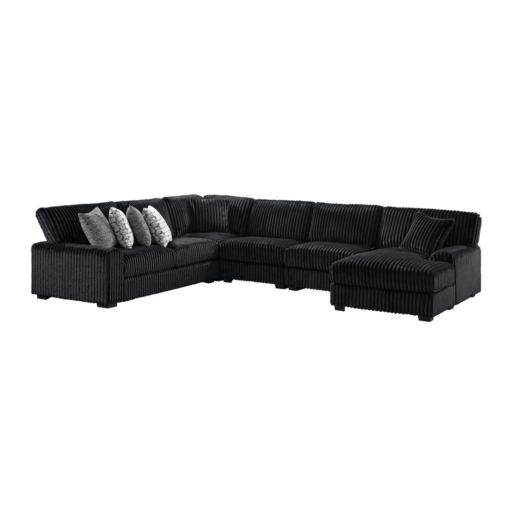 Nightfall Wedge in Grand Cord Black with 1 Pillow 20" - Tampa Furniture Outlet