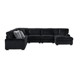 Nightfall Wedge in Grand Cord Black with 1 Pillow 20" - Tampa Furniture Outlet