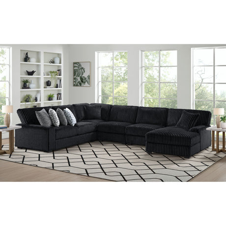 Nightfall Wedge in Grand Cord Black with 1 Pillow 20" - Tampa Furniture Outlet