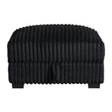 Nightfall Storage Ottoman in Grand Cord Black - Tampa Furniture Outlet