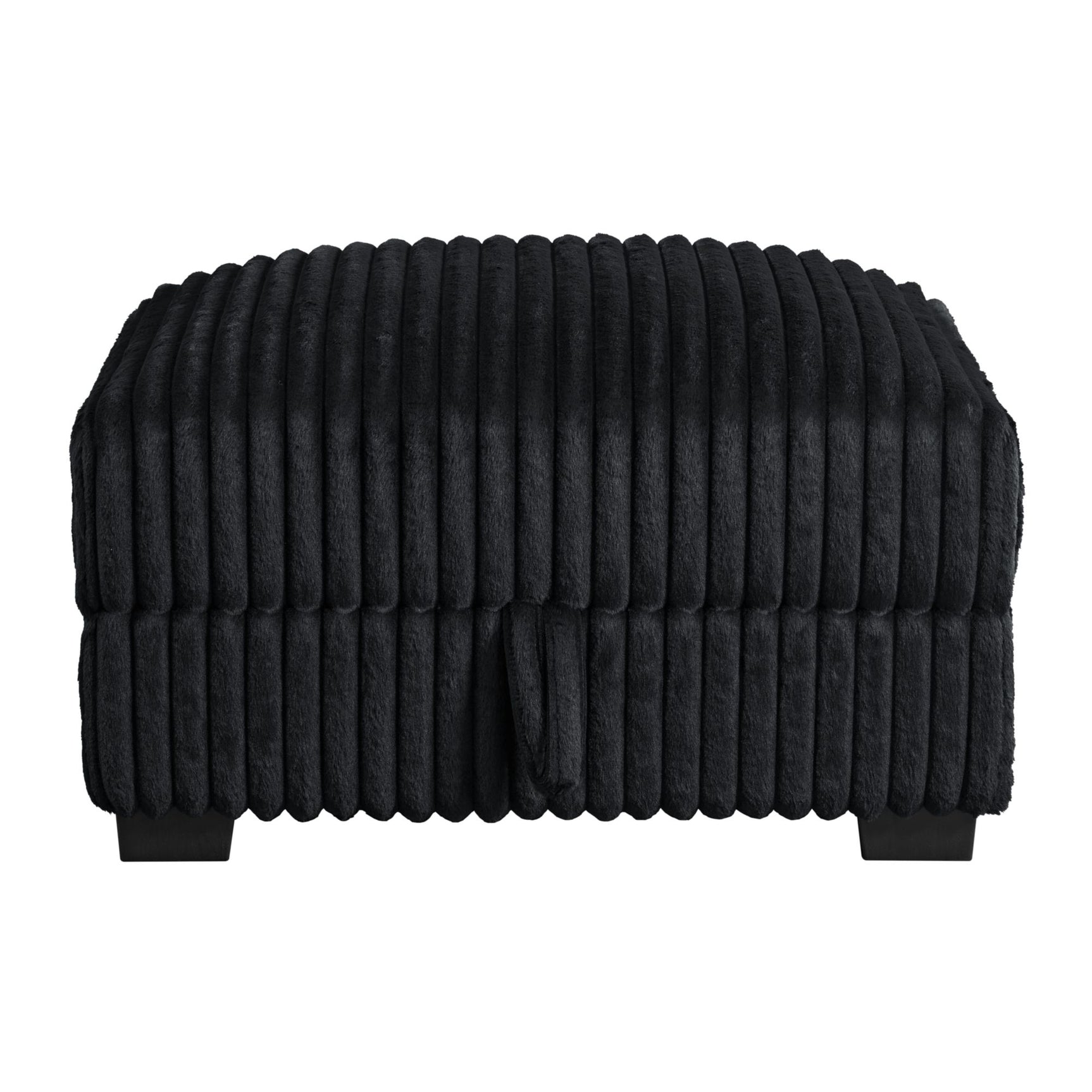 Nightfall Storage Ottoman in Grand Cord Black - Tampa Furniture Outlet