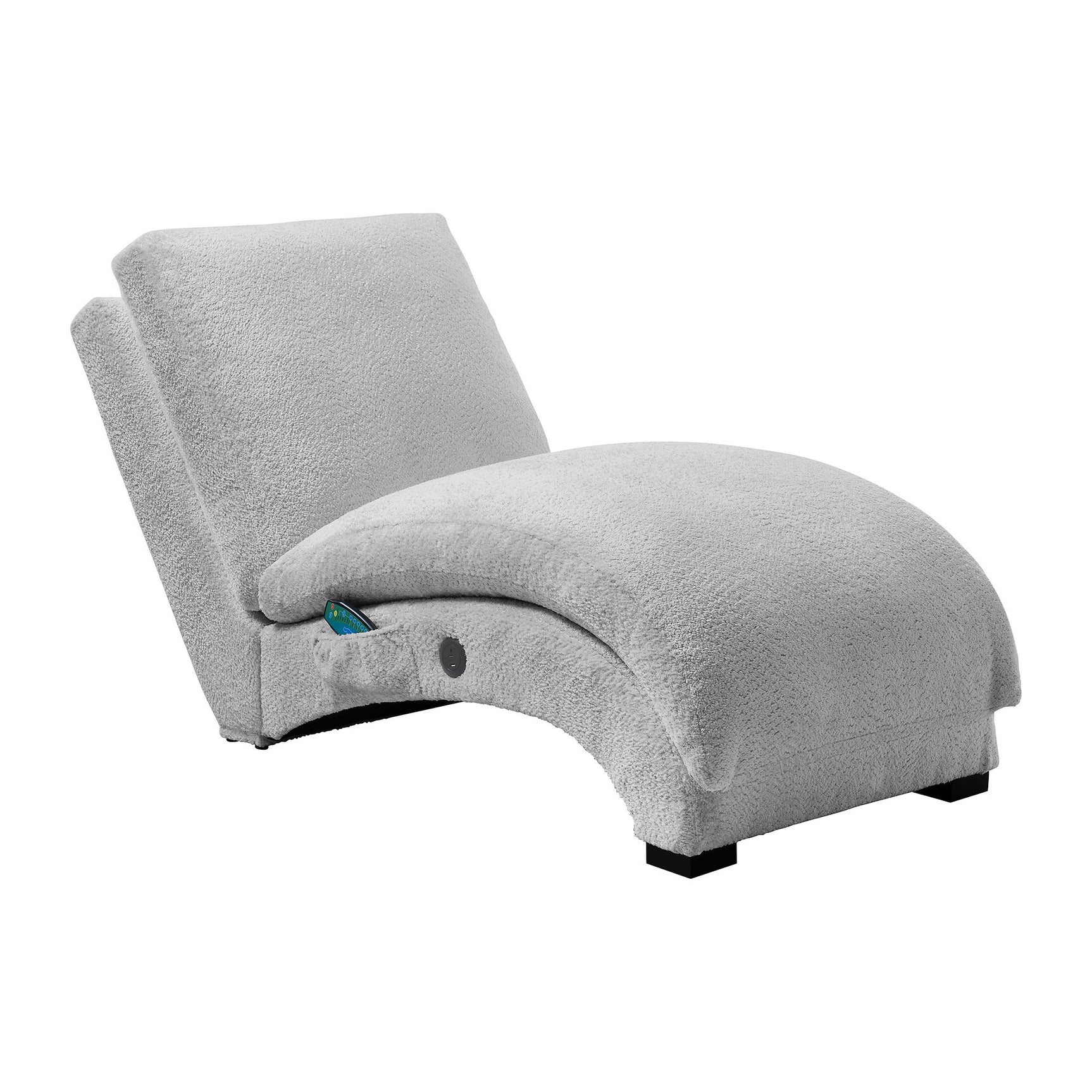 Nori Chaise with Heat Massage, USBC, LED in Glam Fog - Tampa Furniture Outlet