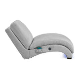 Nori Chaise with Heat Massage, USBC, LED in Glam Fog - Tampa Furniture Outlet