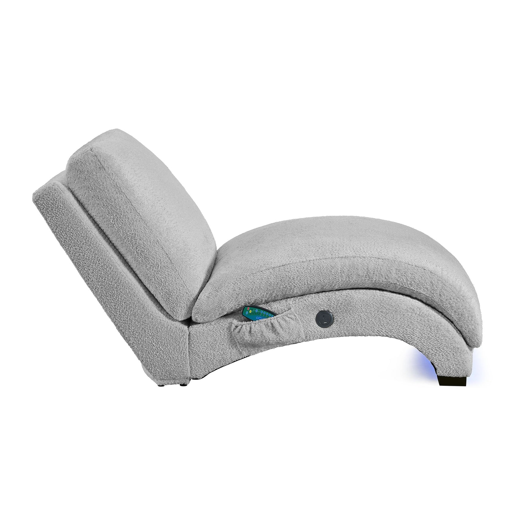 Nori Chaise with Heat Massage, USBC, LED in Glam Fog - Tampa Furniture Outlet