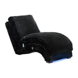 Nori Chaise with Heat Massage, USBC, LED in Masis Black - Tampa Furniture Outlet