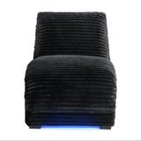 Nori Chaise with Heat Massage, USBC, LED in Masis Black - Tampa Furniture Outlet