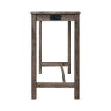 Oak Lawn Grey Bar Table Single Pack (Table + 3 Tan Fabric Stools)
