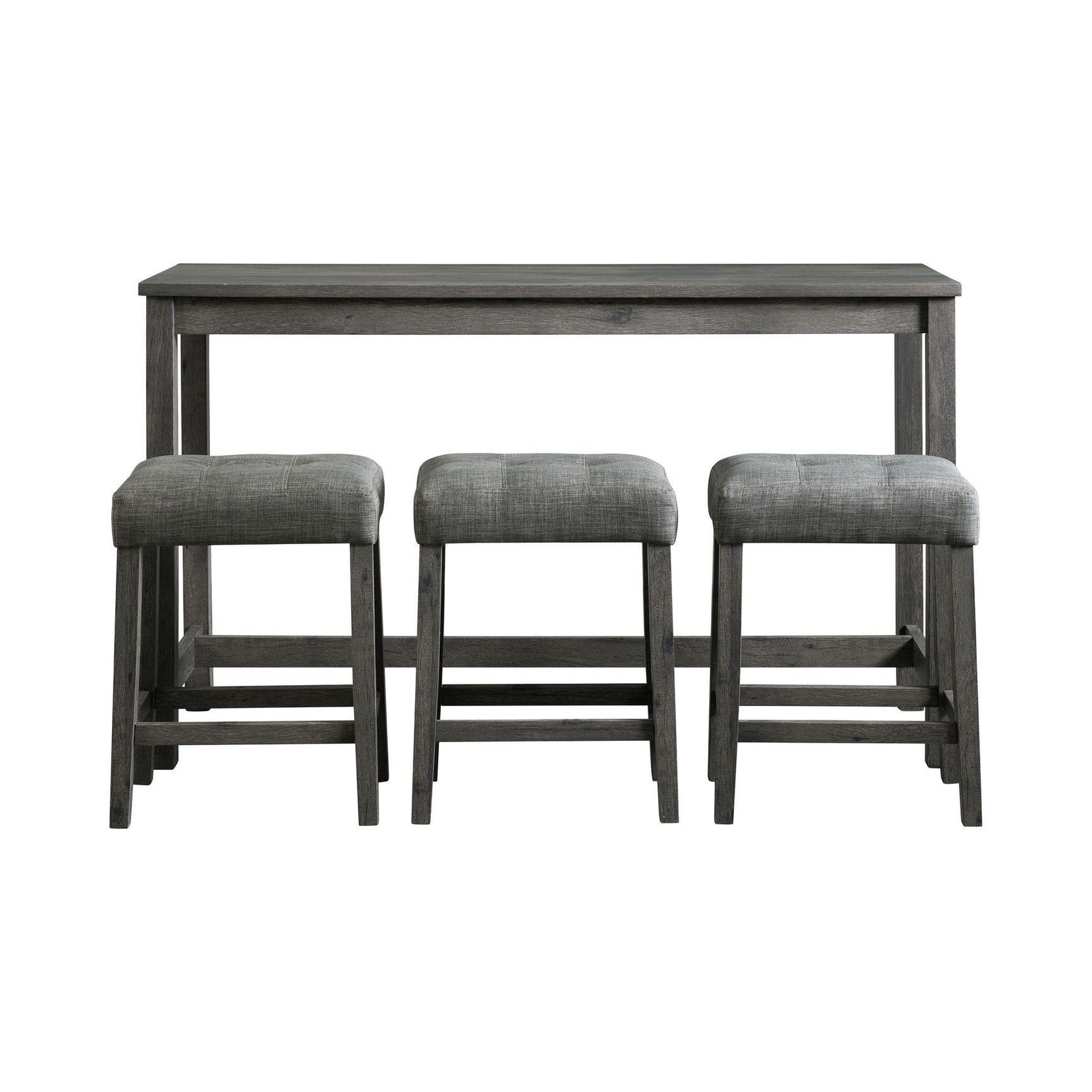 Oak Lawn Charcoal Grey Bar Table Single Pack (Table + 3 Grey Fabric Stools)