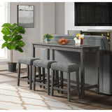 Oak Lawn Charcoal Grey Bar Table Single Pack (Table + 3 Grey Fabric Stools) – SKU D.14030.BTSP | Elements