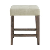 Oak Lawn Grey Bar Table Single Pack (Table + 3 Tan Fabric Stools)