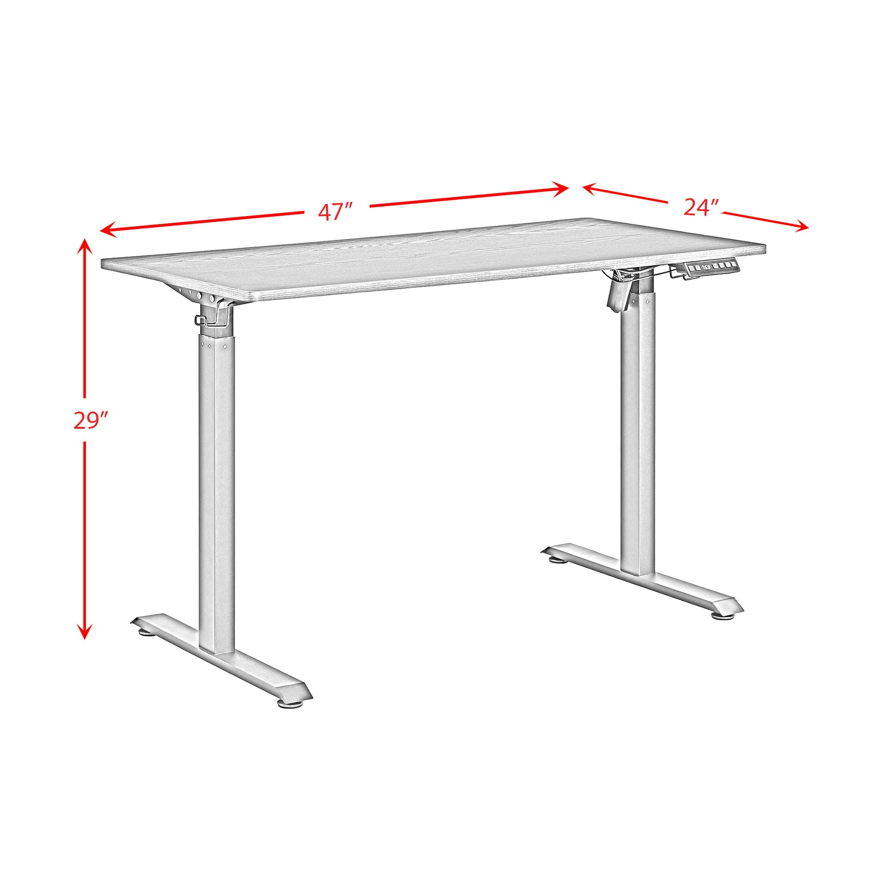 Oakland Adjustable Desk in Black - 3A Packing - Tampa Furniture Outlet