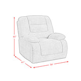 Odessa P3 Recliner W/Heat Massage, zero gravity, memory foam in Amount Grey - Tampa Furniture Outlet