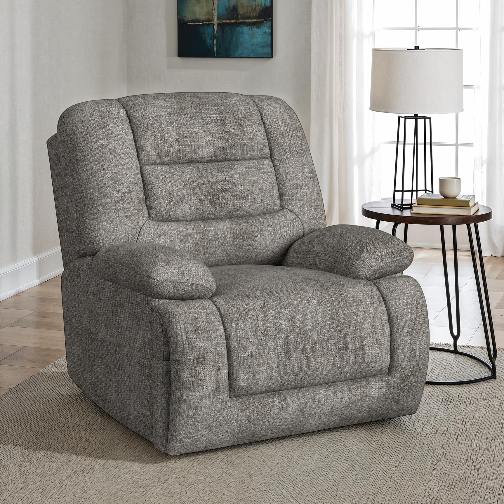Odessa P3 Recliner W/Heat Massage, zero gravity, memory foam in Amount Grey – SKU U-17750-11582-105PPP | Elements