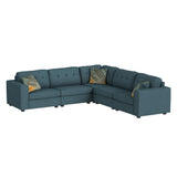 Options One RHF Chair in Palmer Plus Teal with 1 Pillow 20" - Tampa Furniture Outlet