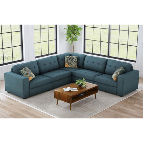 Options One Corner in Palmer Plus Teal with 1 Pillow 20" – SKU U-15020-11407-210 | Elements