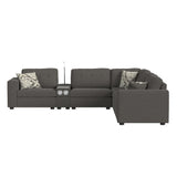 Options One RHF Chair in Palmer Plus Ash with 1 Pillow 20" - Tampa Furniture Outlet