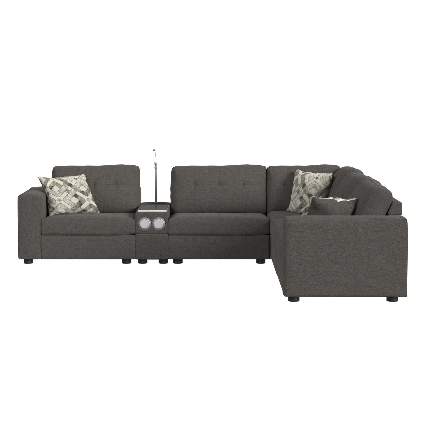 Options One RHF Chair in Palmer Plus Ash with 1 Pillow 20" - Tampa Furniture Outlet