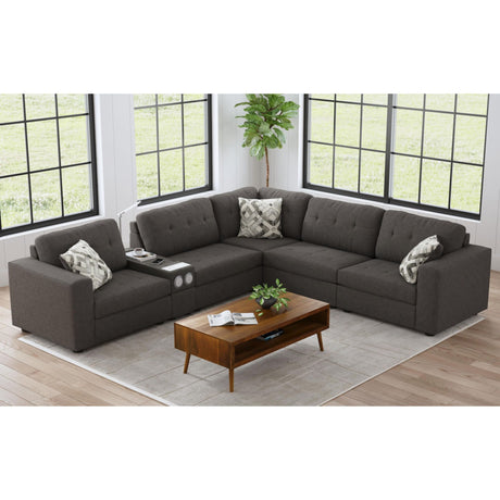 Options One RHF Chair in Palmer Plus Ash with 1 Pillow 20" – SKU U-15020-11403-150 | Elements