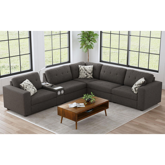 Options One RHF Chair in Palmer Plus Ash with 1 Pillow 20" – SKU U-15020-11403-150 | Elements