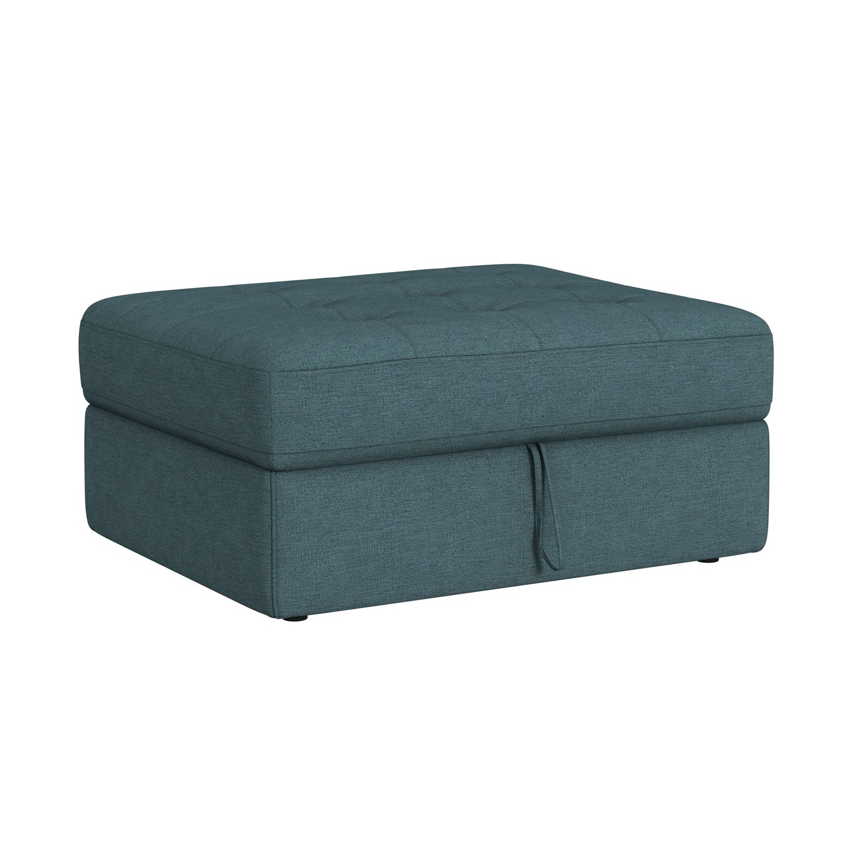 Options One Storage Ottoman in Palmer Plus Teal - Tampa Furniture Outlet
