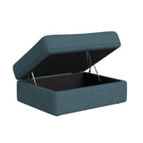 Options One Storage Ottoman in Palmer Plus Teal - Tampa Furniture Outlet