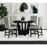 Oregon Round Counter Table with Black Wood Top in Black – SKU D-17380-8-CT1 | Elements