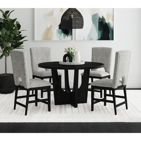 Oregon Round Counter Table with Black Wood Top in Black – SKU D-17380-8-CT1 | Elements