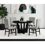 Oregon Round Dining Table with Black Wood Top in Black – SKU D-17380-8-DT1 | Elements