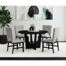Oregon Round Dining Table with Black Wood Top in Black – SKU D-17380-8-DT1 | Elements