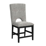 Oregon Counter Side Chair with Grey Fabric in Black (2 Per Carton) - Tampa Furniture Outlet