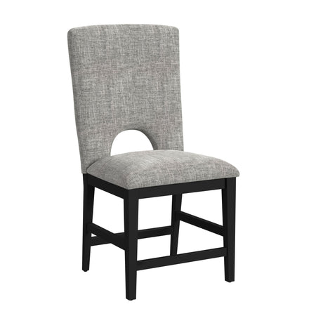 Oregon Counter Side Chair with Grey Fabric in Black (2 Per Carton) - Tampa Furniture Outlet