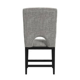 Oregon Counter Side Chair with Grey Fabric in Black (2 Per Carton) - Tampa Furniture Outlet