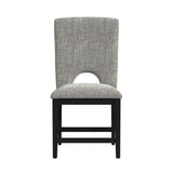 Oregon Counter Side Chair with Grey Fabric in Black (2 Per Carton) - Tampa Furniture Outlet
