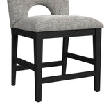 Oregon Counter Side Chair with Grey Fabric in Black (2 Per Carton) - Tampa Furniture Outlet