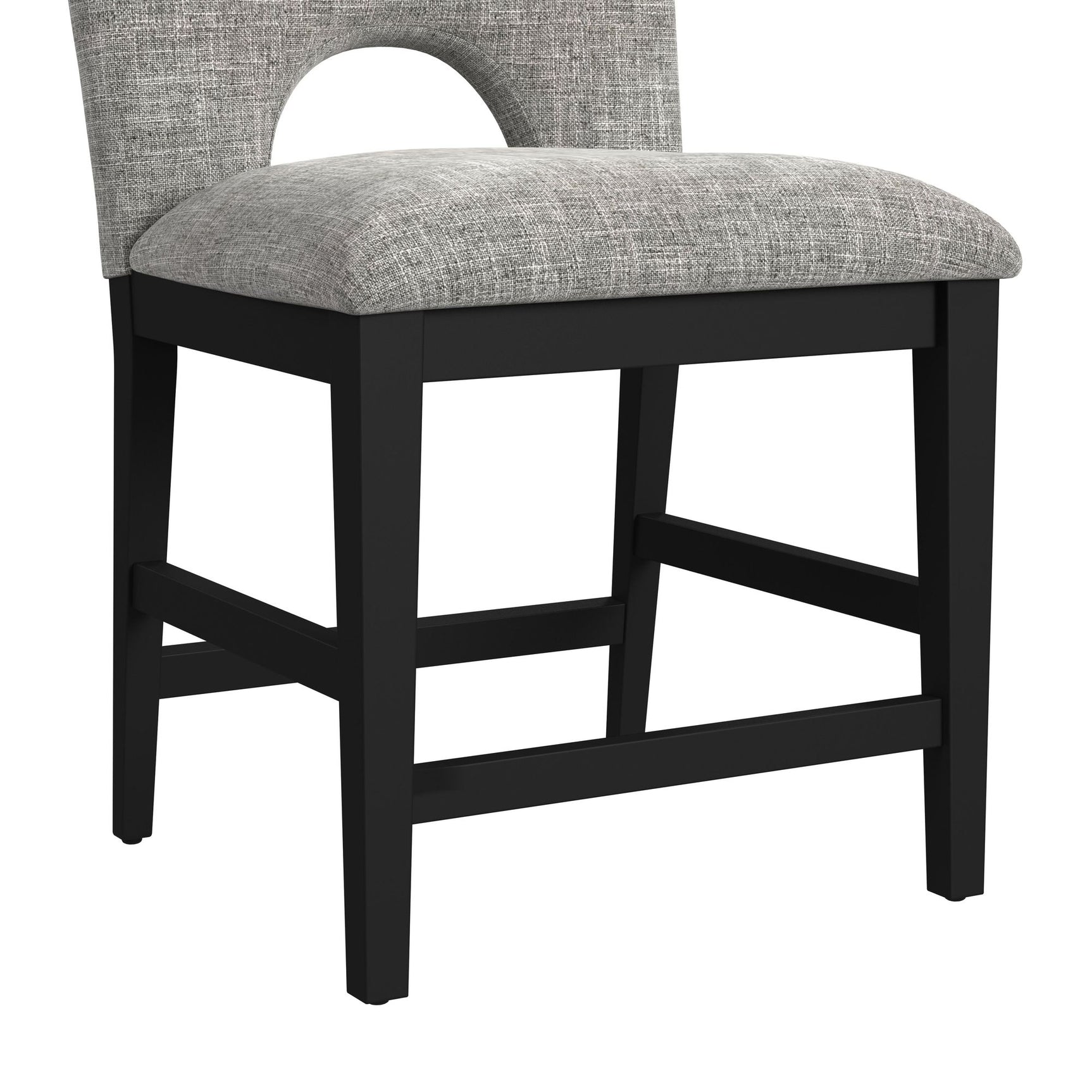 Oregon Counter Side Chair with Grey Fabric in Black (2 Per Carton) - Tampa Furniture Outlet