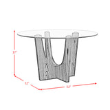 Oregon Round Counter Table with Glass Top in Black - Tampa Furniture Outlet